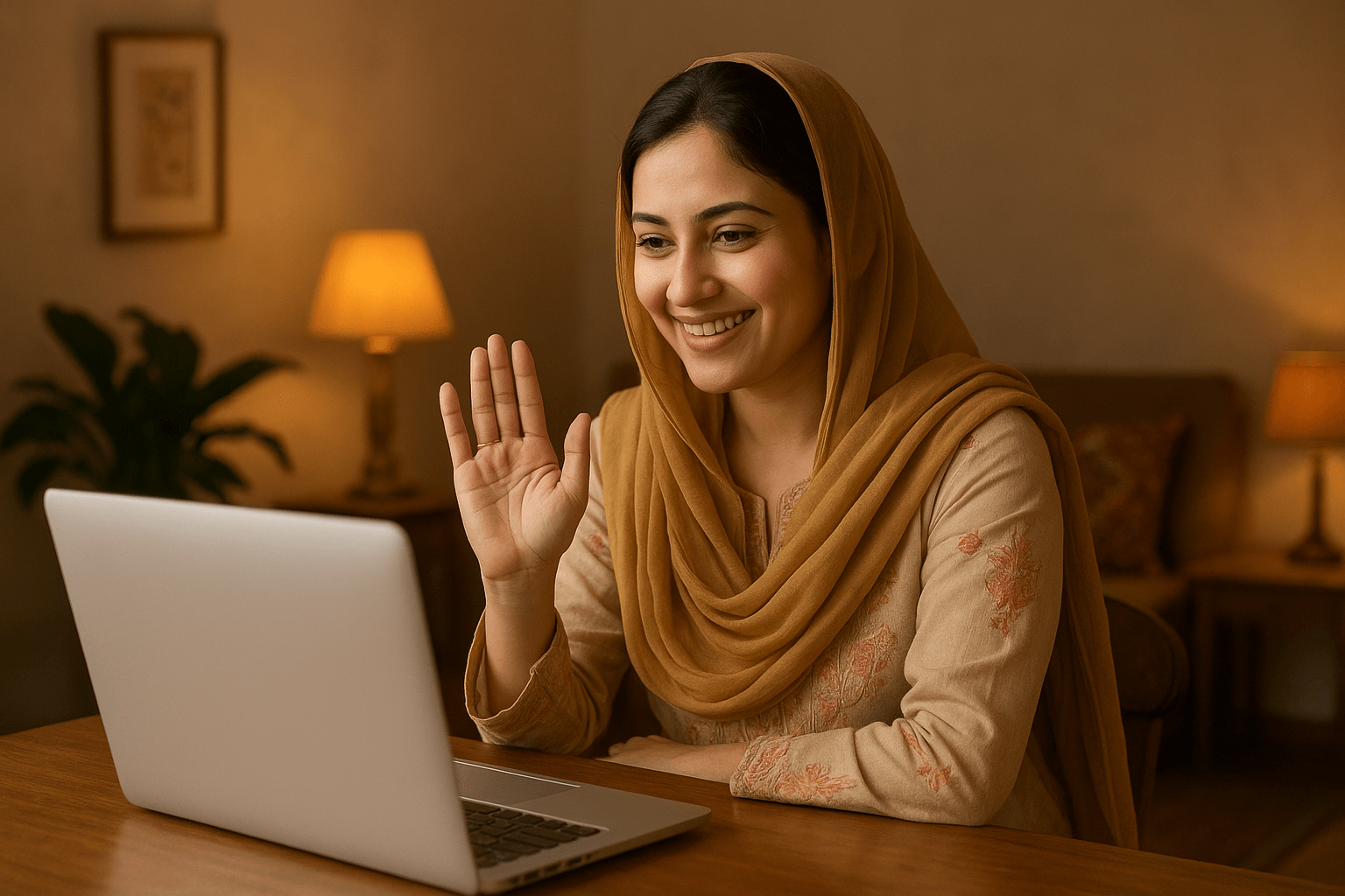 Pakistani couple staying connected through video call, showing strong long distance communication and emotional intimacy.